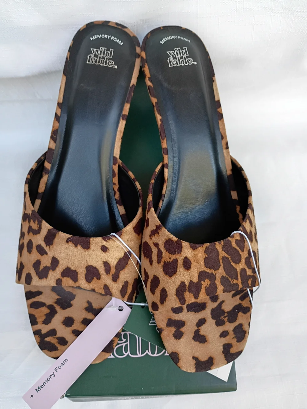 Wild Fable Leopard Print Kitten Heel Mules - Brown & Black Size 9 - Picture 2 of 11